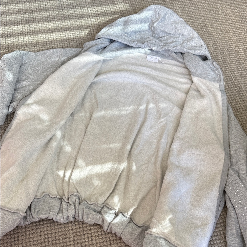 Out From Under Merrick Shine Embellished Zip-Up Hoodie Sweatshirt - Picture 10 of 11